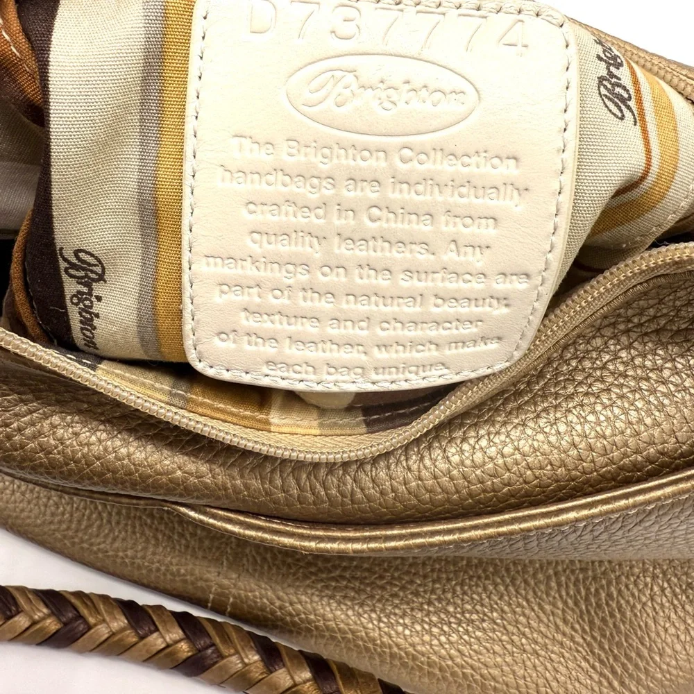 Brighton Gold and Tan Hobo Bag - Picture 11 of 11